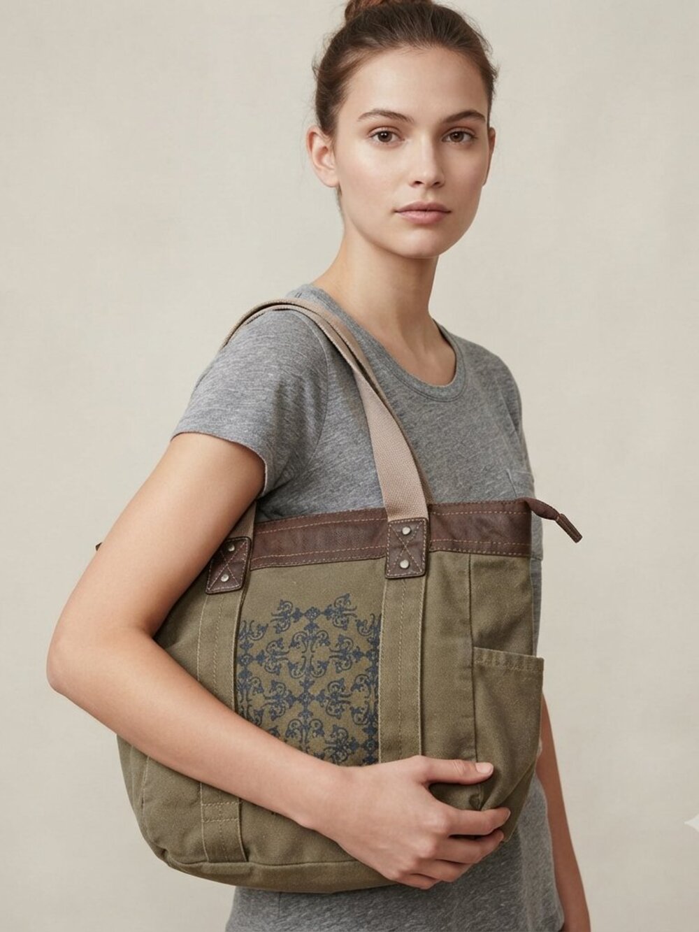 AE American Eagle Canvas Tote Bag